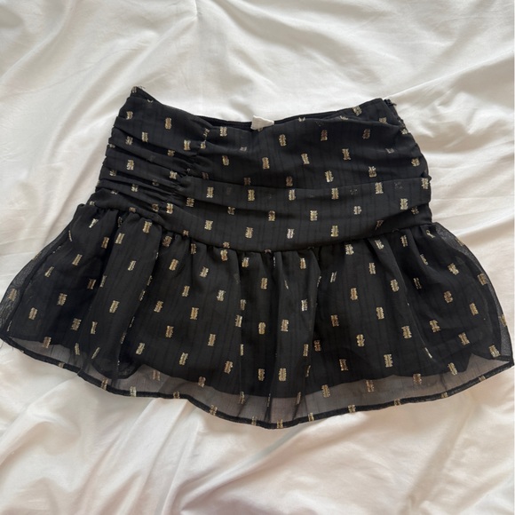 Zara Dresses & Skirts - Zara Black Mini Skirt with Gold Accents